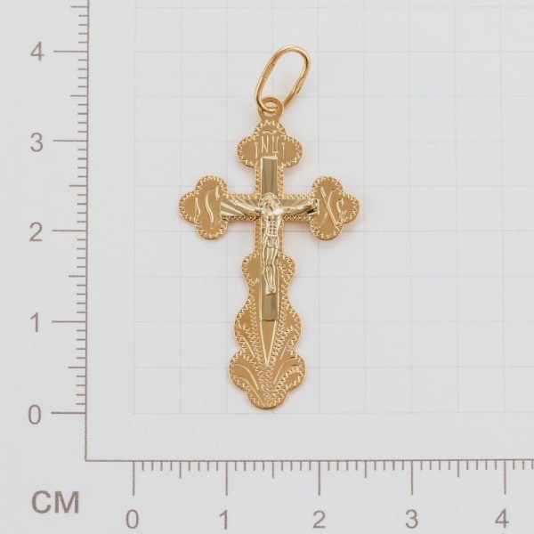 Крест из золота с гравировкой