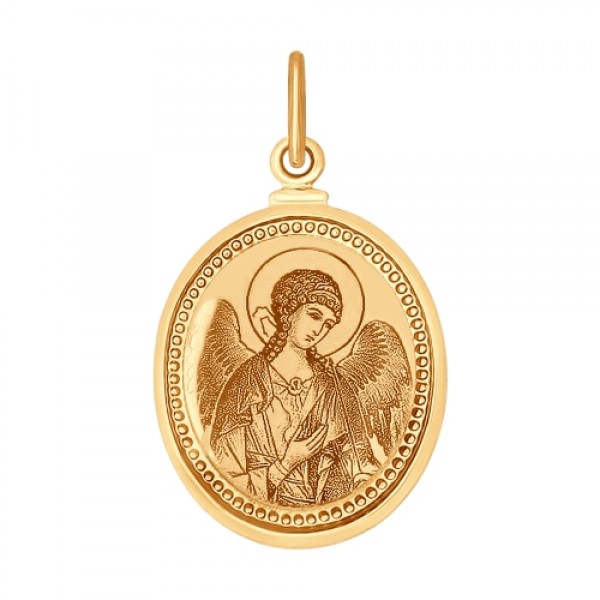 Иконка из золота с лазерной обработкой "Ангел Хранитель"