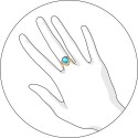Ажурное кольцо с крупным голубым топазом