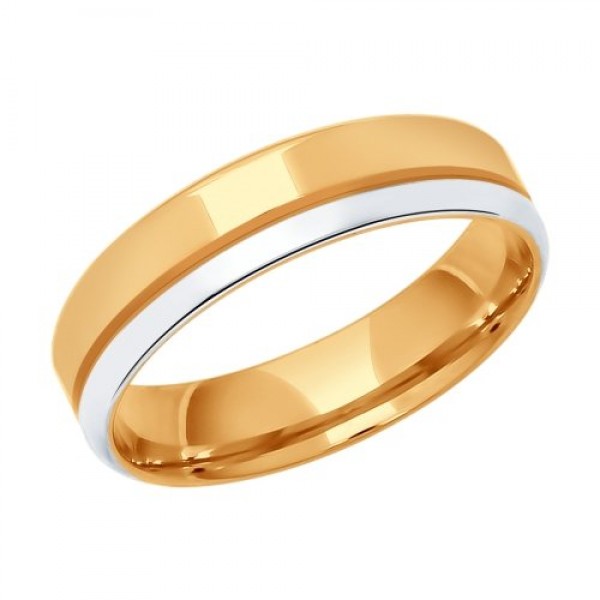 Обручальное кольцо из золочёного серебра