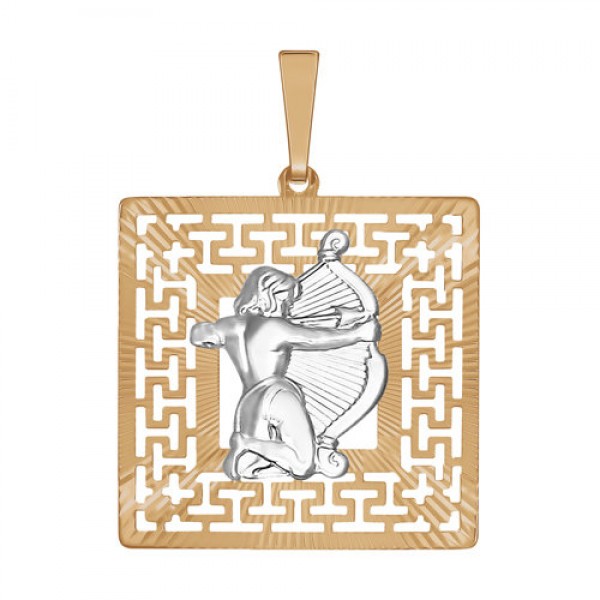 Подвеска знак зодиака из золота с алмазной гранью "Стрелец"