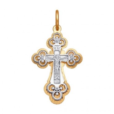 Крест из золота с алмазной гранью